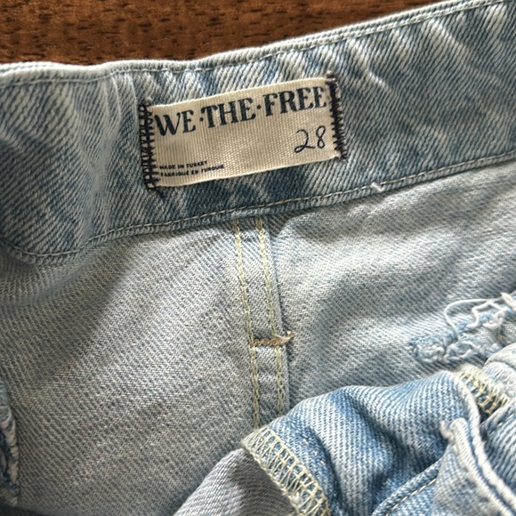 We The Free Major Leagues Mid-Rise Cuffed Jeans Sz 28 Wide Leg Light Stone - Picture 7 of 7